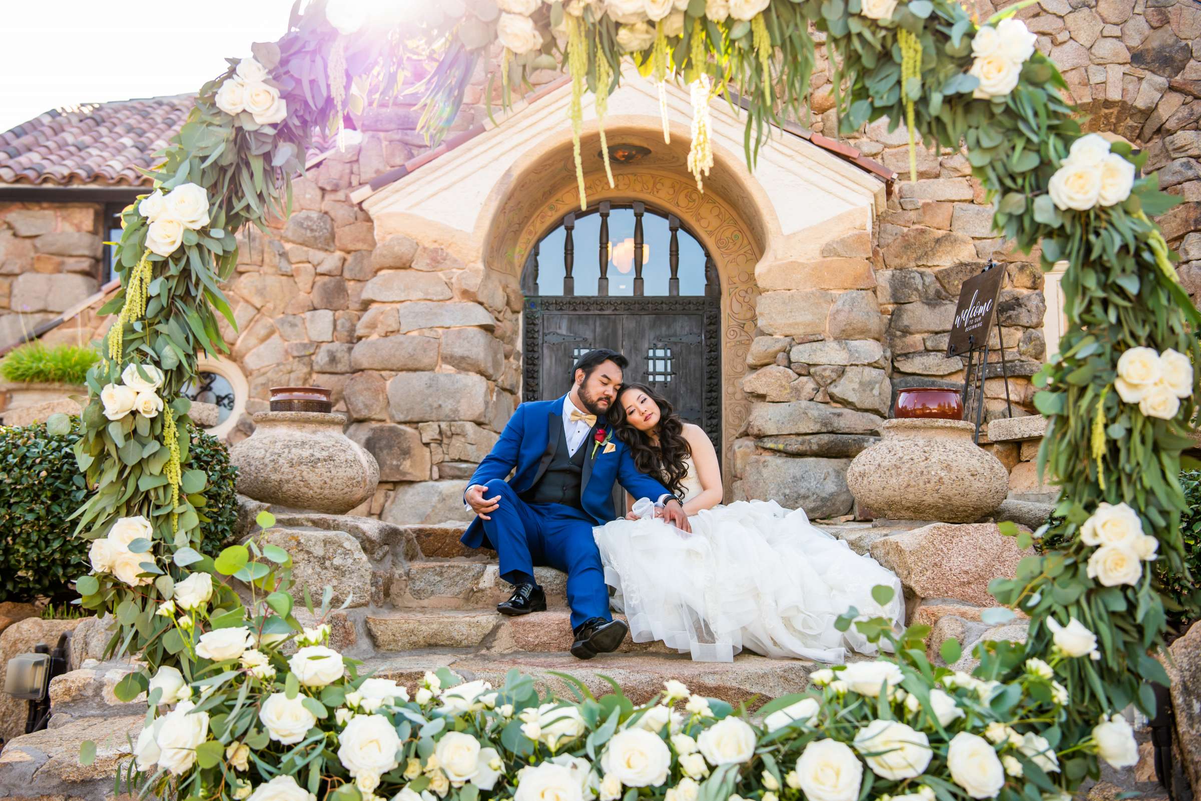 Mt Woodson Castle Wedding coordinated by Personal Touch Dining, Denise and Arbj Wedding Photo #1 by True Photography