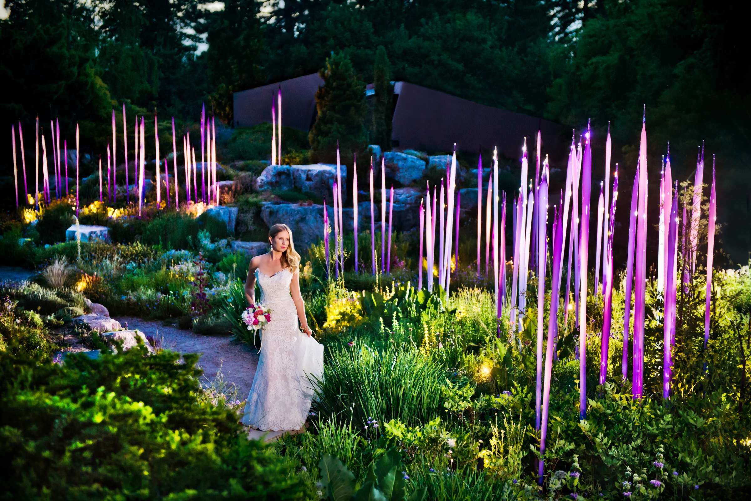 Denver Botanical Gardens Wedding, Chihuly Wedding Photo #1 by True Photography