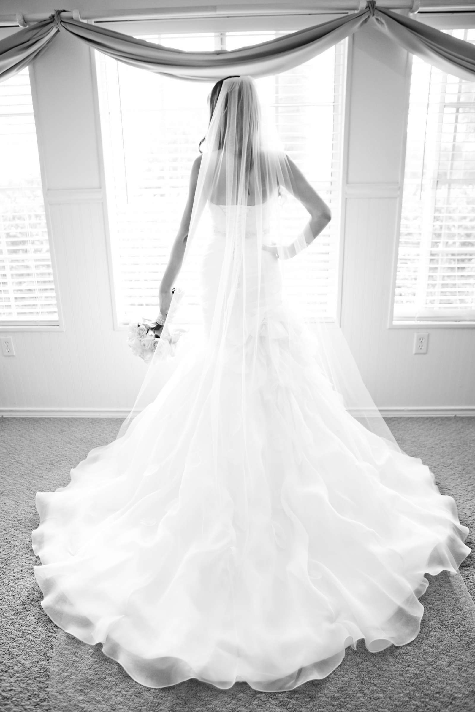 Black and White photo, Wedding Dress at Grand Tradition Estate Wedding coordinated by Grand Tradition Estate, Sarah and Bradley Wedding Photo #21 by True Photography