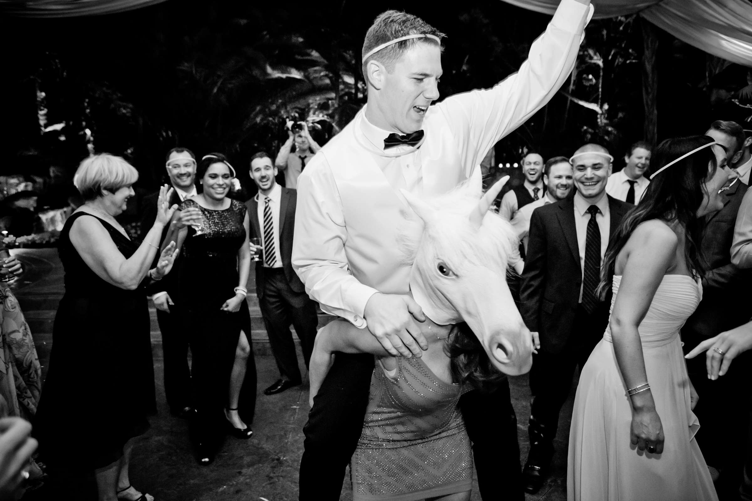 Black and White photo, Funny moment at Grand Tradition Estate Wedding coordinated by Grand Tradition Estate, Sarah and Bradley Wedding Photo #63 by True Photography