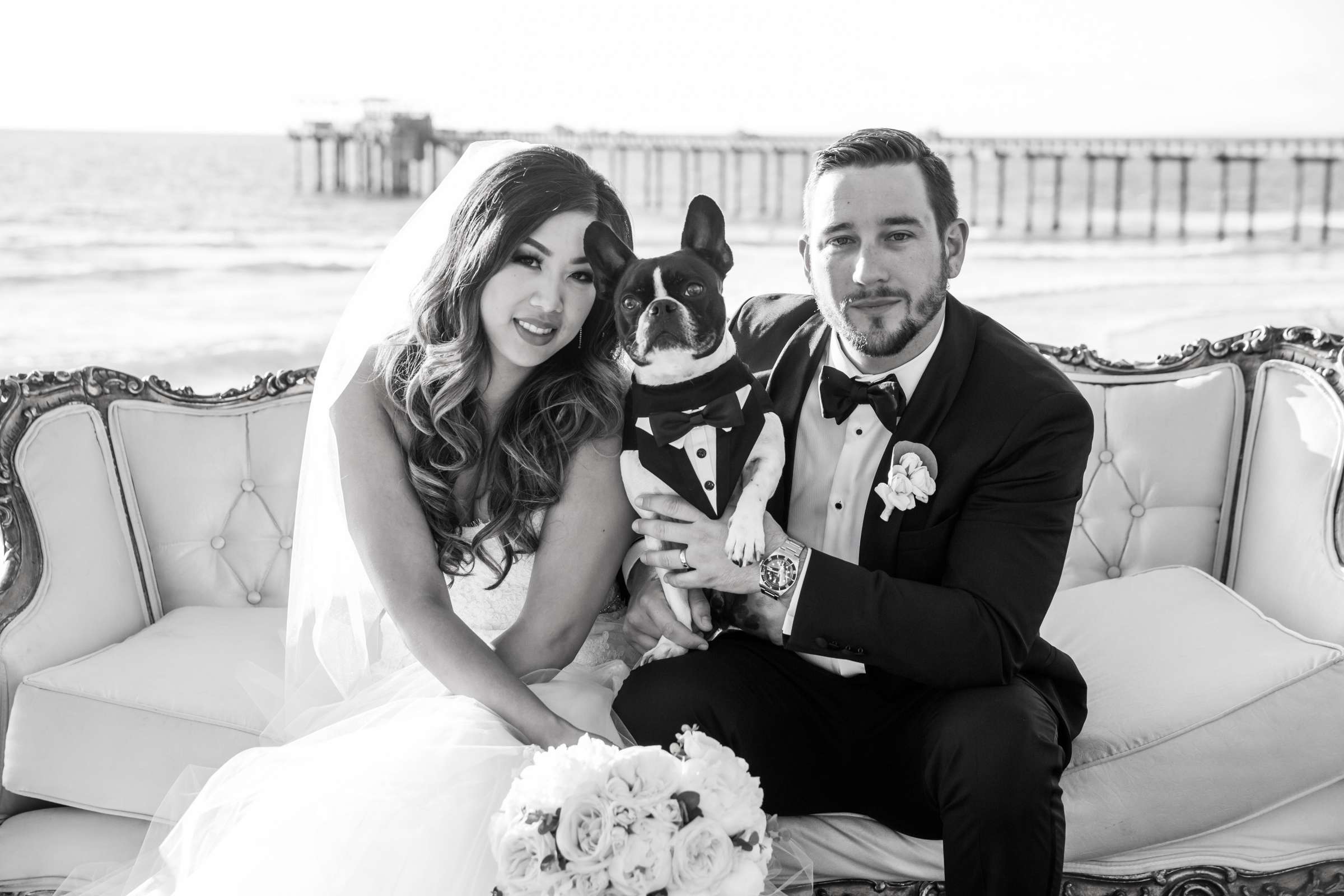 Pets, Black and White photo at Scripps Seaside Forum Wedding coordinated by Lavish Weddings, Christie and Nate Wedding Photo #222067 by True Photography