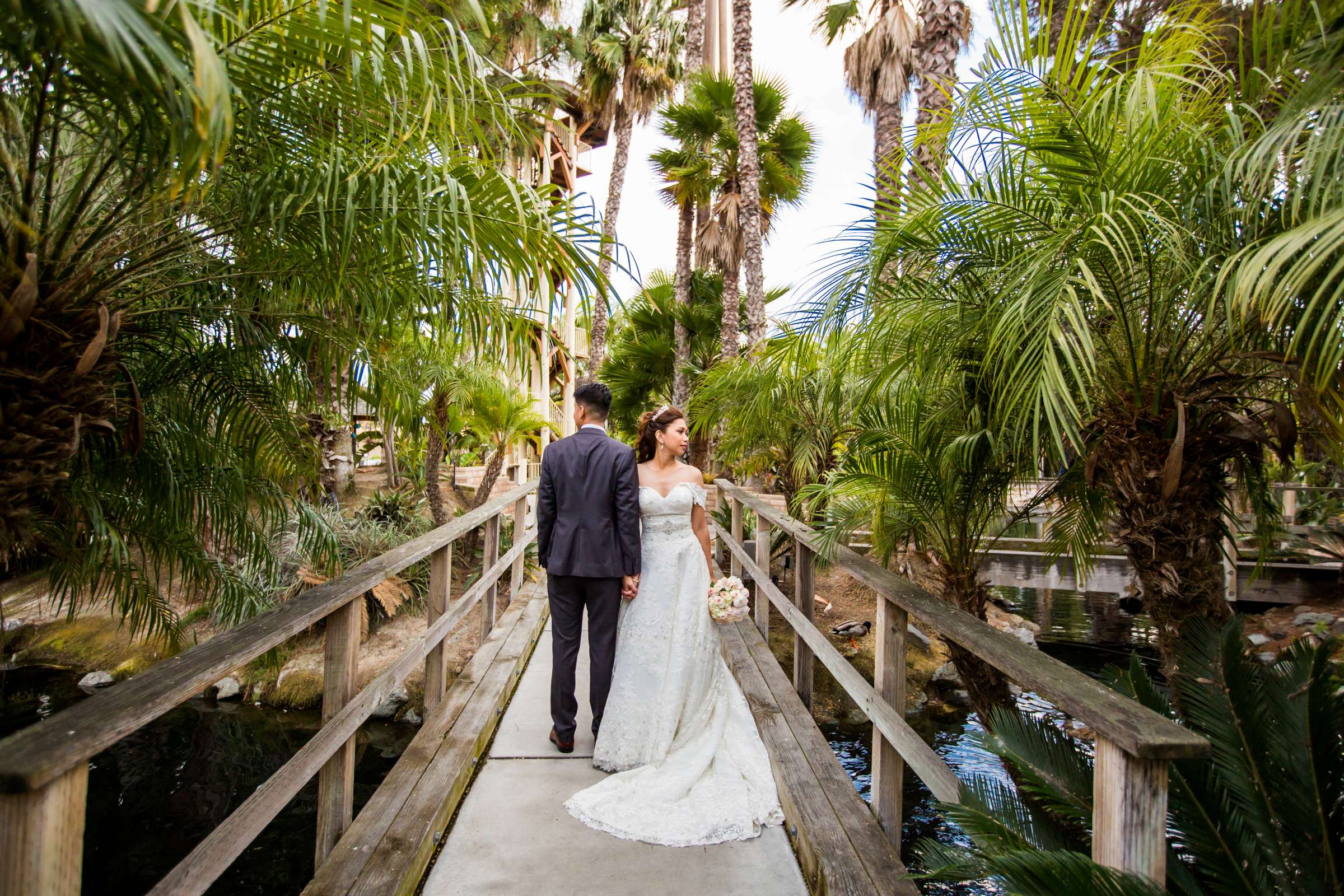 Tropical, Stylized Portrait, Bride and Groom at Paradise Point Wedding coordinated by Anns Plans, Hanz and Robeshelle Wedding Photo #4 by True Photography