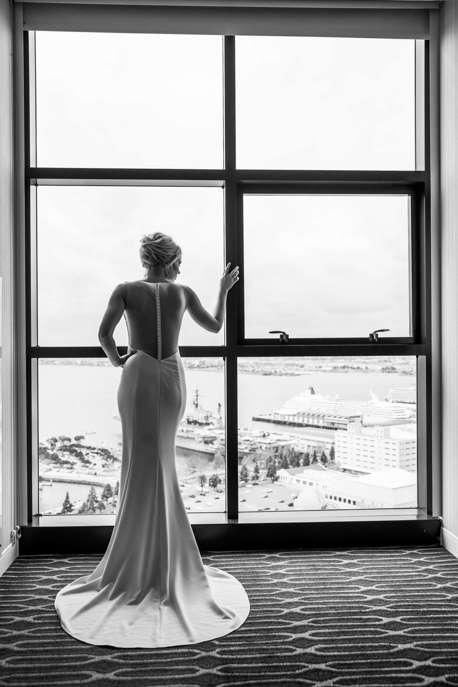 Bride, Black and White photo at Tom Ham's Lighthouse Wedding coordinated by Swan Soirees, Amanda and Danny Wedding Photo #6 by True Photography