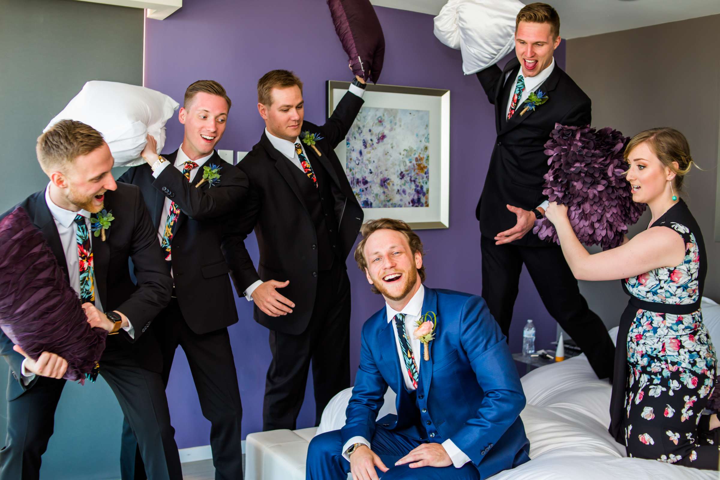 Funny moment at Stone Brewing Liberty Station Wedding, Margaret and Christopher Wedding Photo #40 by True Photography
