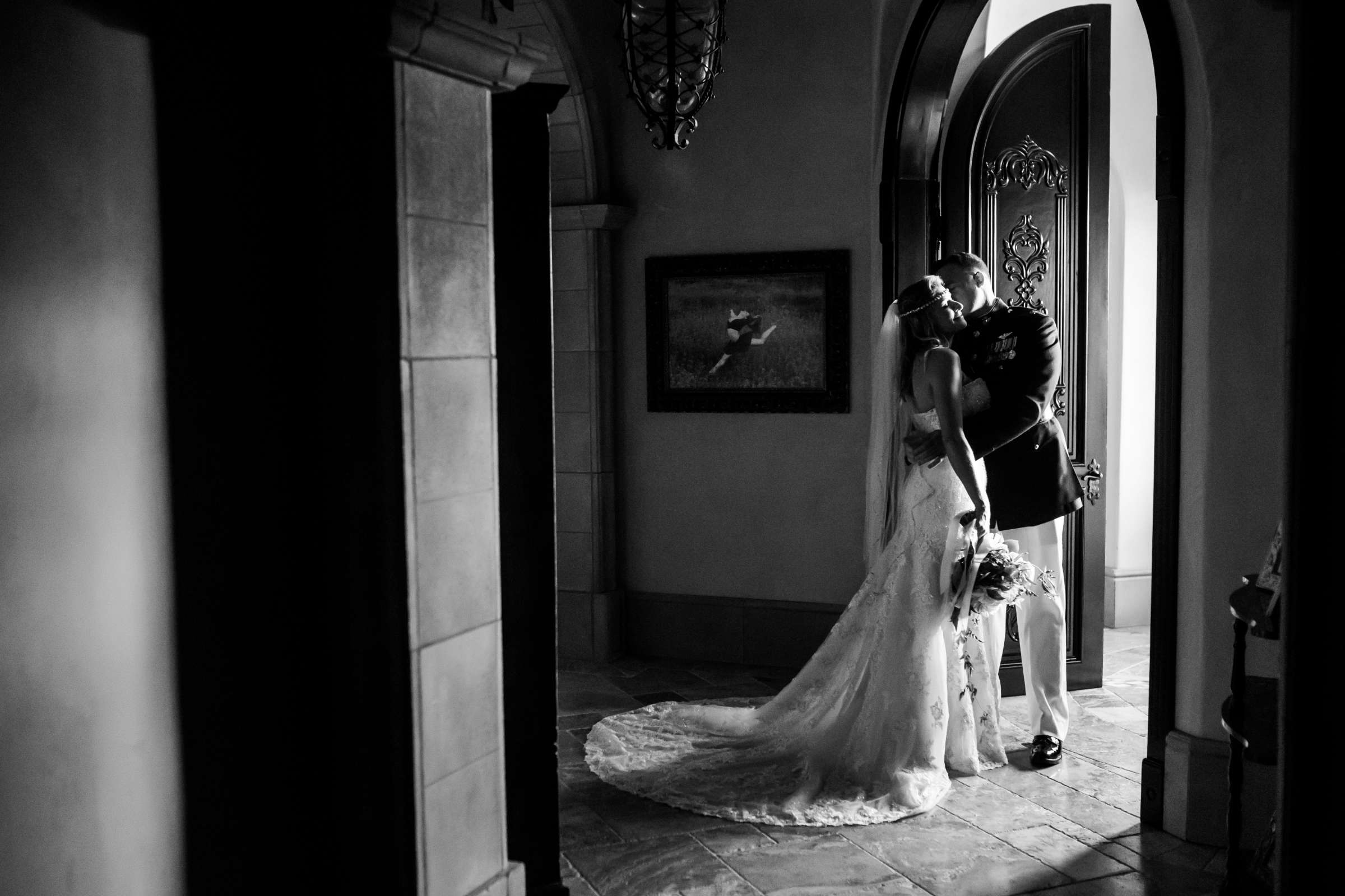 Black and White photo at Private Residence Wedding, Kristi and Kevin Wedding Photo #404386 by True Photography