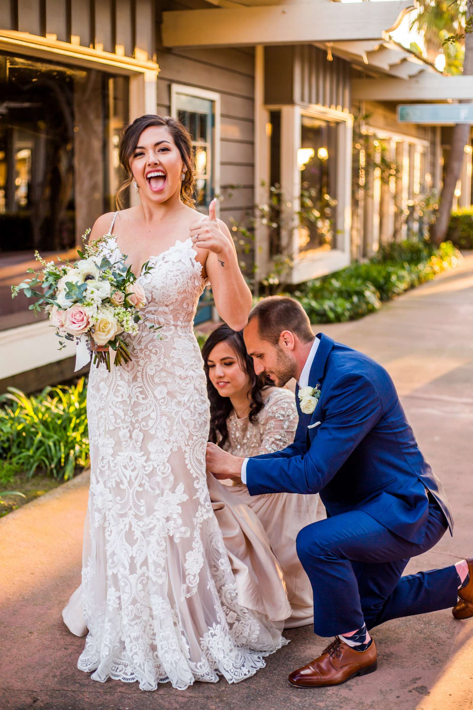 Funny moment at Marina Village Conference Center Wedding, Christina and Kenneth Wedding Photo #107 by True Photography