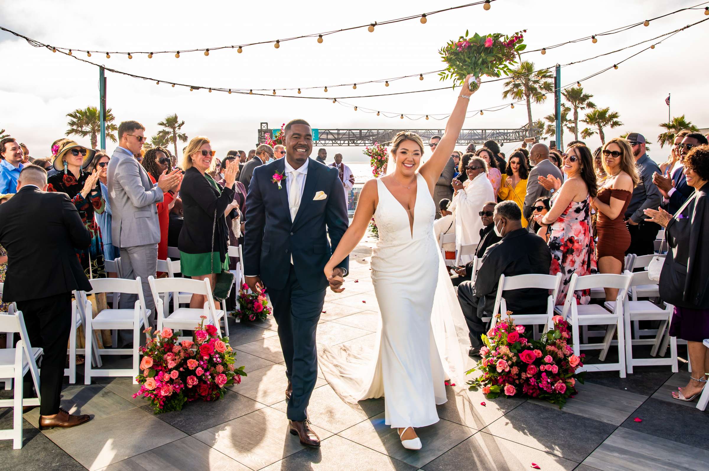 Coaster Terrace Belmont Park Wedding coordinated by Events Inspired SD, Lacy and Cameron Wedding Photo #2 by True Photography