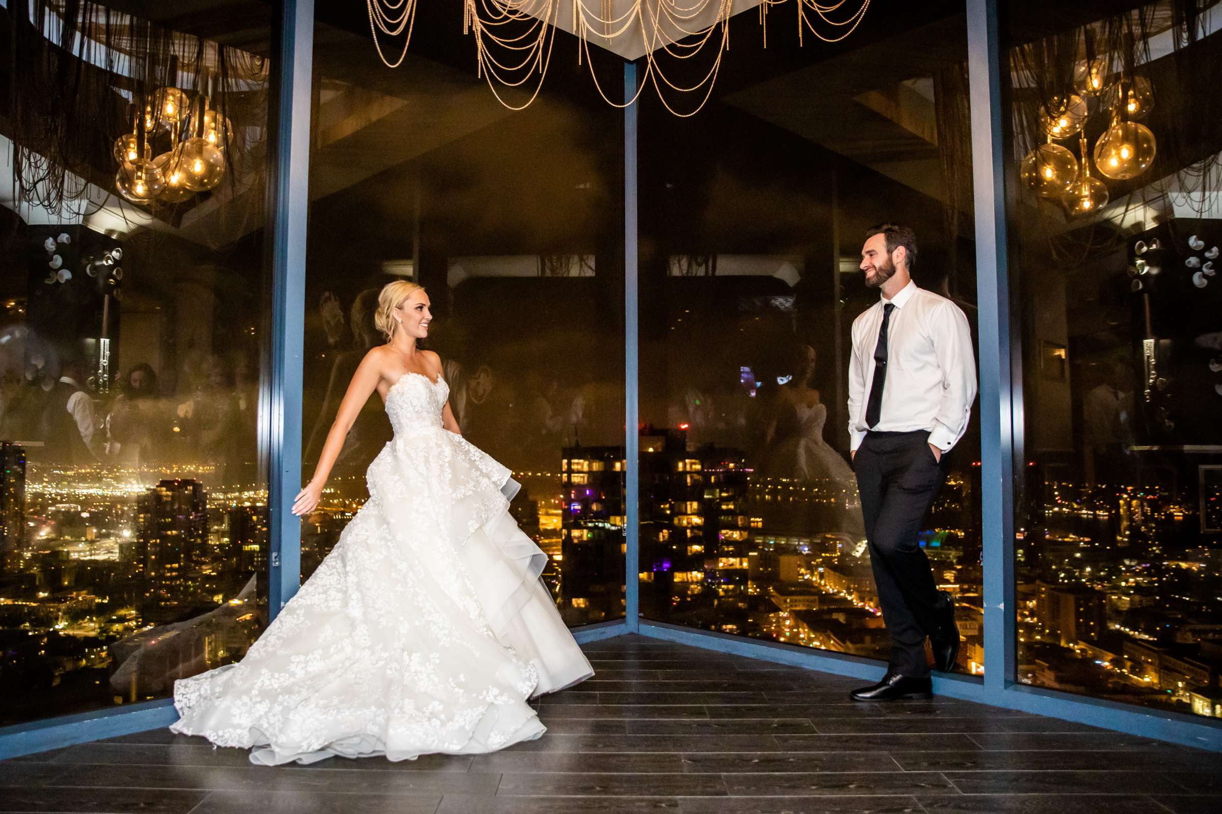 The University Club Atop Symphony Towers Wedding coordinated by Paper Jewels Events, Katelin and Rj Wedding Photo #3 by True Photography